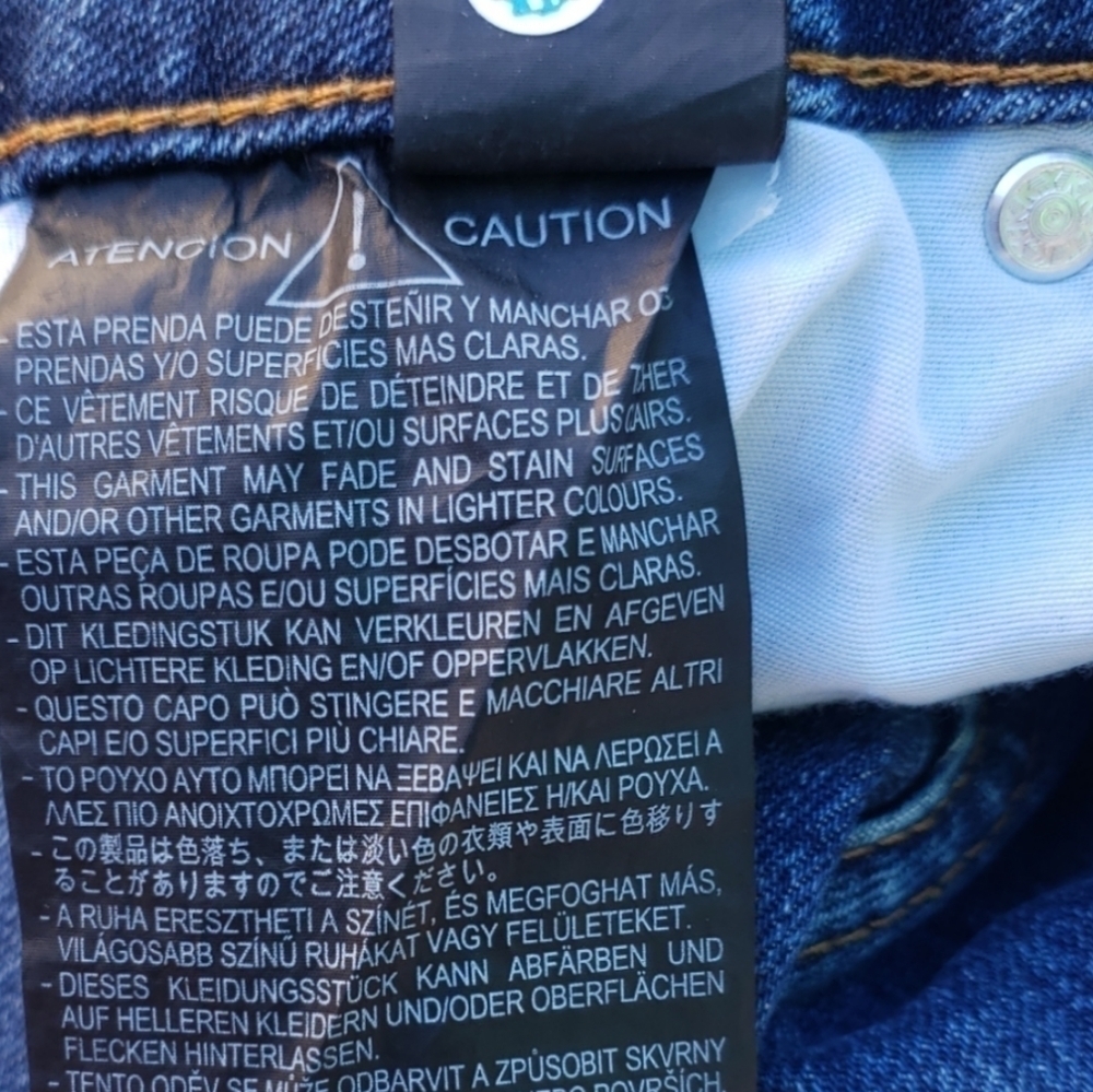 NWT Zara denim phrase striped side button fly jeans size 46 - Picture 6 of 7